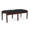Lesro Lenox Wood 2 Seat Bench Wood Frame, Walnut, MD Black Upholstery LW2001 - alternate 2